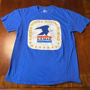 USPS United States Postal Service Eagle Logo T-Shirt Blue Large